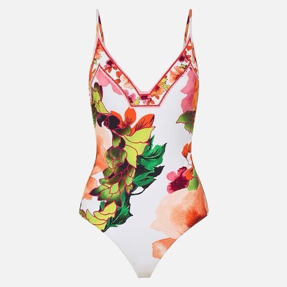 Camilla Other - Camilla Womens Floral Pretty As A Poppy Wired V-Neck One Piece Multicolor XS